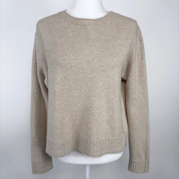 Jenni Kayne Everyday Sweater in Oatmeal Size Small Minimalist Neutral Wool Blend - Picture 2 of 11